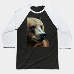 A brown bear in nature that looks cute and cuddly looks warm. Baseball T-Shirt